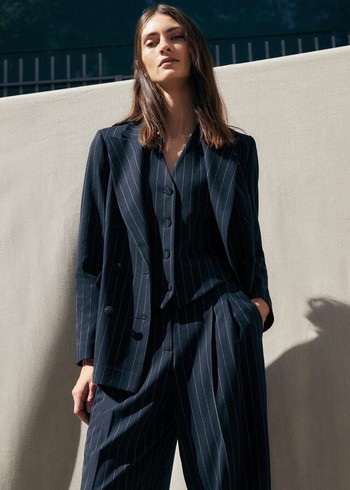 Phase Eight Pia Pinstripe Jackets Navy Canada | JUGETD-902